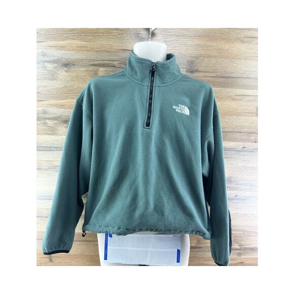 The North Face 1/4 Zip TKA 100 Fleece Pullover Sweatshirt Jacket Green M… - Picture 1 of 5